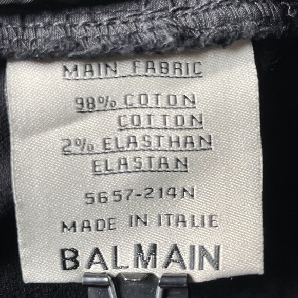 NWT Balmain Jeans Womens Size 26x31 Black Distressed Denim Moto Italy $2250 - Picture 9 of 13